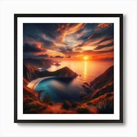 Sunset Over The Ocean Art Print