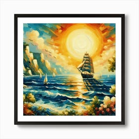 Sailboat On The Sea Art Print