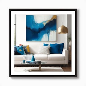 Abstract Blue Painting Art Print