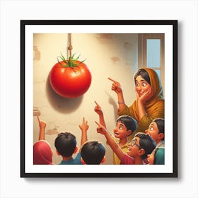 Tomato Hanging From The Ceiling Art Print