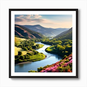 River Valley In The Mountains Art Print