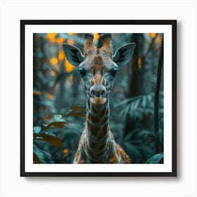 Giraffe In The Forest 1 Art Print