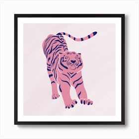 Tiger Doesnt Lose Sleep Pink Animal Art Print