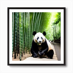 Panda Bear In Bamboo Forest 8 Art Print