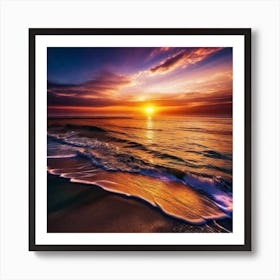 Sunset On The Beach 532 Art Print