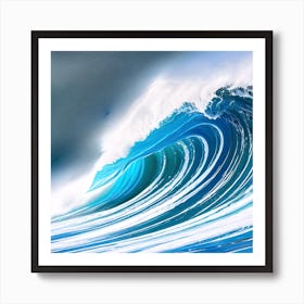 Blue Wave Abstract Art Print