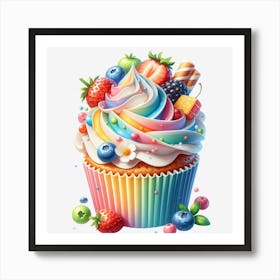 Rainbow Cupcake 9 Art Print