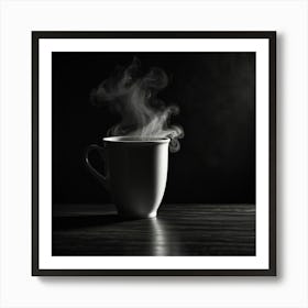 Black And White Coffee Cup 3 Art Print