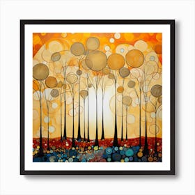 Trees At Sunset Art Print