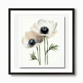 Illustration of delicate flowers on a white background 5 Art Print