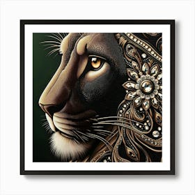 Lion With Dimond Art Print