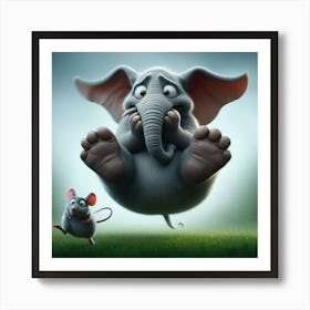 Elephant And The Mouse Art Print