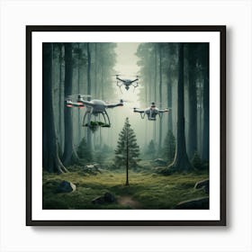 Drones In The Forest 6 Art Print