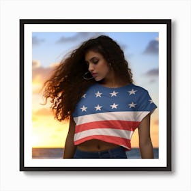 American Flag Crop Top Affiche