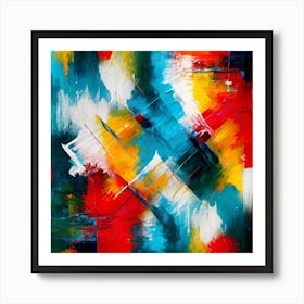 Abstract Art With Bold Colours Dynamic Compositions And Expressive Thick Oil Paint Brushstrokes Art Print