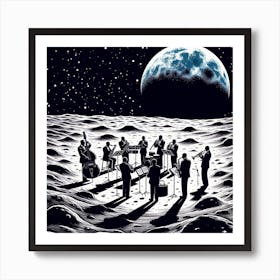 Jazzing on the Moon Art Print