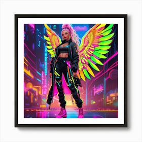 Neon Angel 40 Art Print