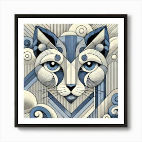 Brindle Path City Cat Art Print