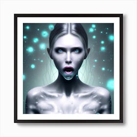 Woman With Blue Eyes Art Print