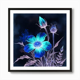 Blue Flowers Art Print