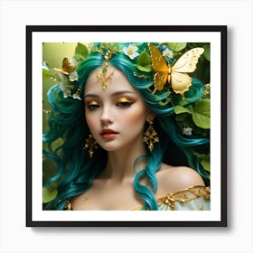 Fairy Girl In The Forest Art Print