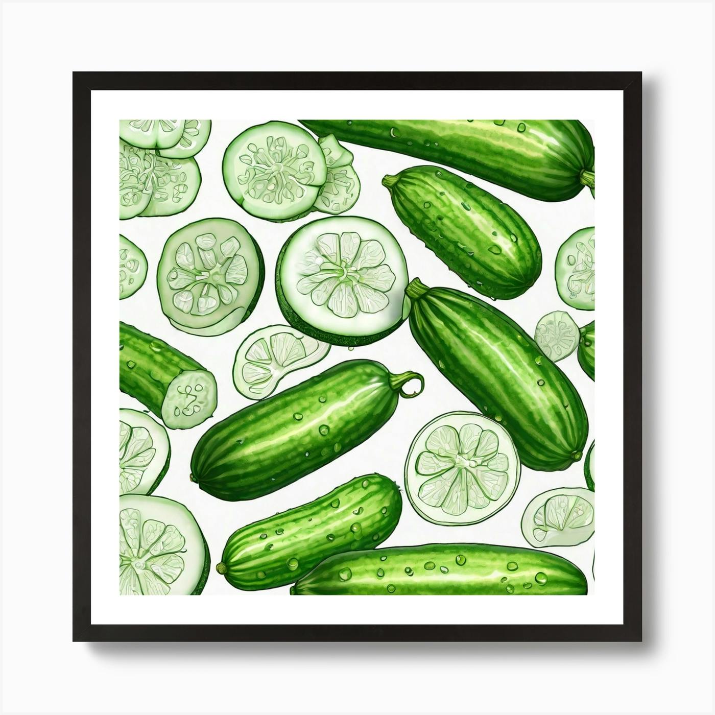 Japanese style hand-drawn illustration of cucumber - Stock Illustration  [81538087] - PIXTA