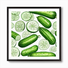 Cucumber As A Frame Ultra Hd Realistic Vivid Colors Highly Detailed Uhd Drawing Pen And Ink P (4) Affiche