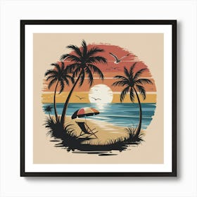 Sunset Beach Art Print