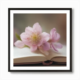 A Close Up Of A Delicate Book Bud Just Beginning To Bloom, With Soft Petals And Hints Of Vibrant Col Art Print