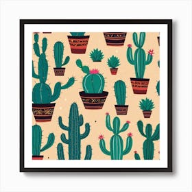 Cactus Pattern 8 Art Print