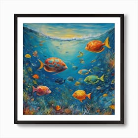 Fishes In The Ocean Art Print