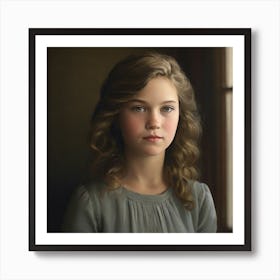 Girl In A Window Art Print