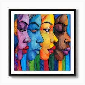 Women'S Faces 1 Art Print