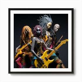 Cyberpunk Rock Band art print Art Print