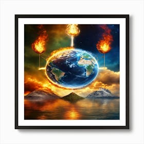 Earth On Fire 1 Art Print