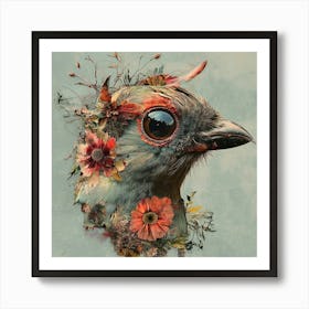 Bird With Flowers Art Print