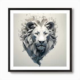 Abstract Lion Head Art Print