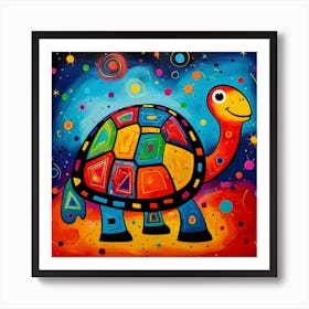 Colorful Turtle 5 Art Print