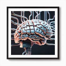 Brain On A Circuit Board 17 Art Print