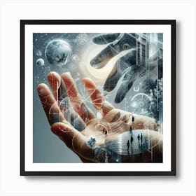 Hand Reaching Out To The World Art Print