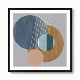 Circles Stripes Forms Round Art Art Print