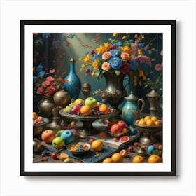 Fruit And Flowers Art Print