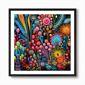 Colorful Flowers And Plants Art Print