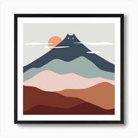 Cat On The Mountain Art Print