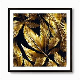 Gold Feathers 6 Art Print