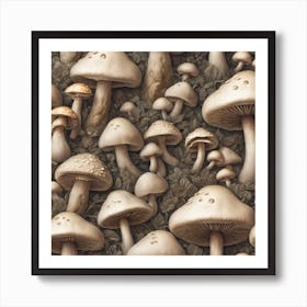 Mushrooms As A Logo Haze Ultra Detailed Film Photography Light Leaks Larry Bud Melman Trending (2) Art Print