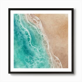 Watercolor Of A Beach Art Print