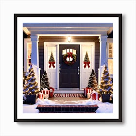 Christmas Front Door 1 Art Print