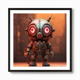 Robot With Red Eyes 1 Art Print