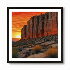 Sunset In The Desert 1 Art Print